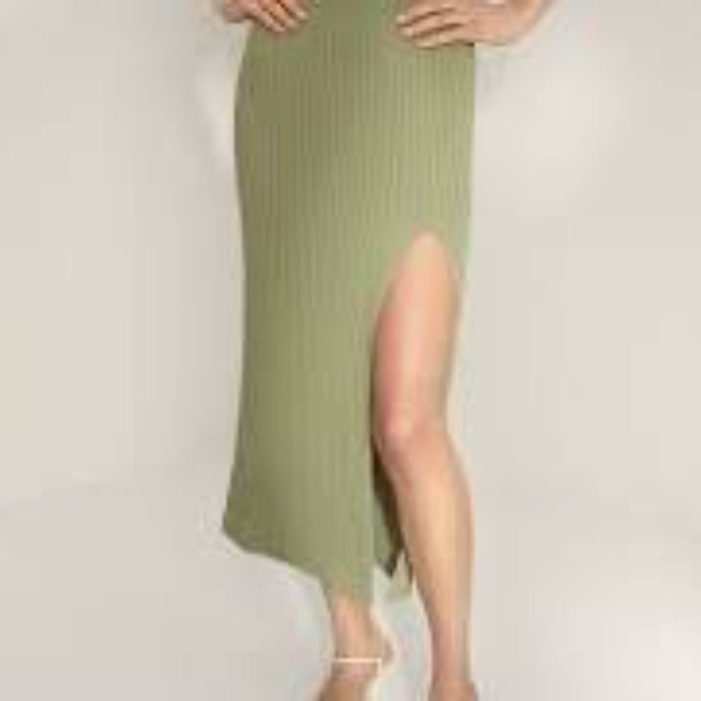 Aritzia Wilfred Knit Slit Skirt - Sage frost - size S
